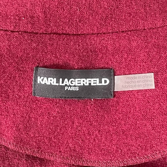 Gorgeous frayed ends boiled wool sweater-jacket by Karl Lagerfeld Paris - Picture 5 of 8